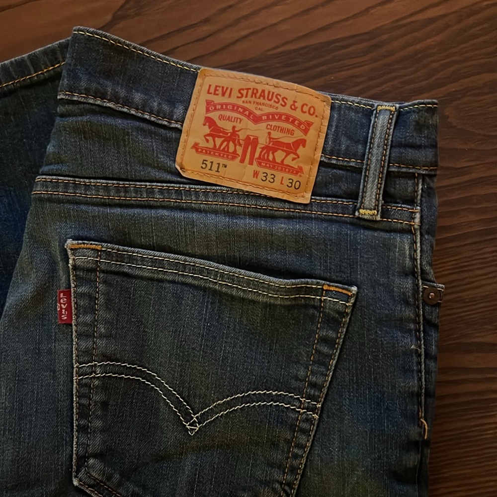 Levi’s 511 Denim Jeans, 33x30 (Hole/Rip at pant seat)